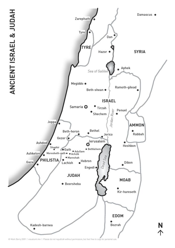 Map of Ancient Israel and Judah 