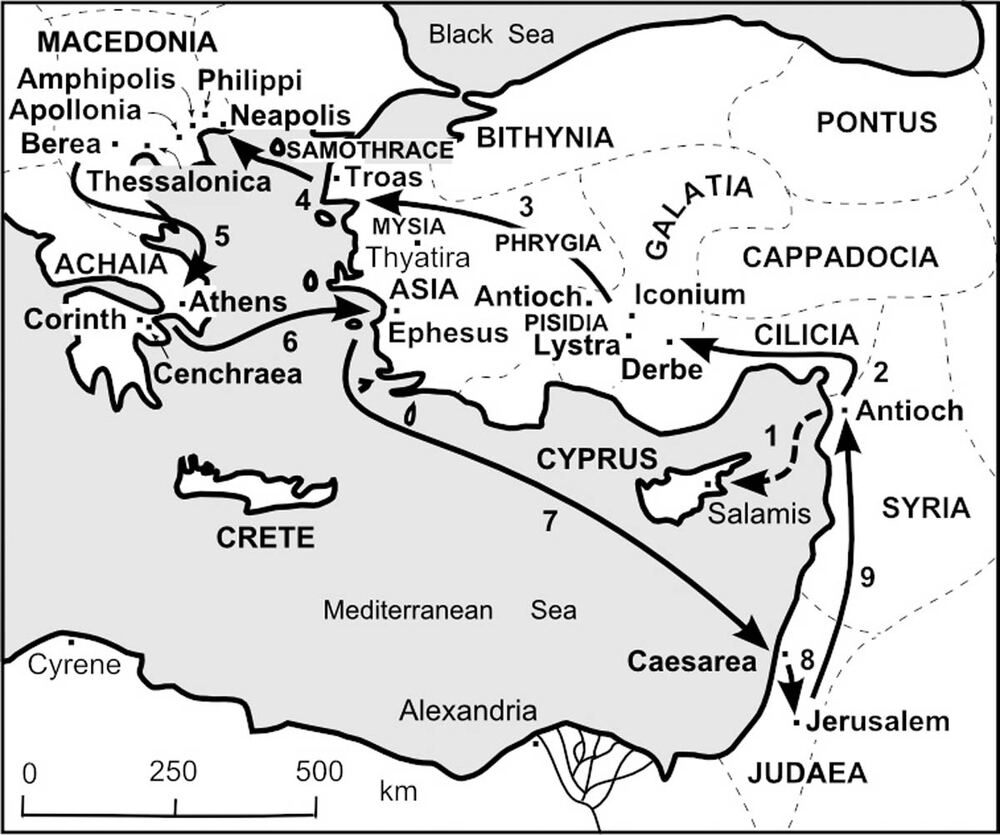 Map of Paul's 2nd Missionary Journey