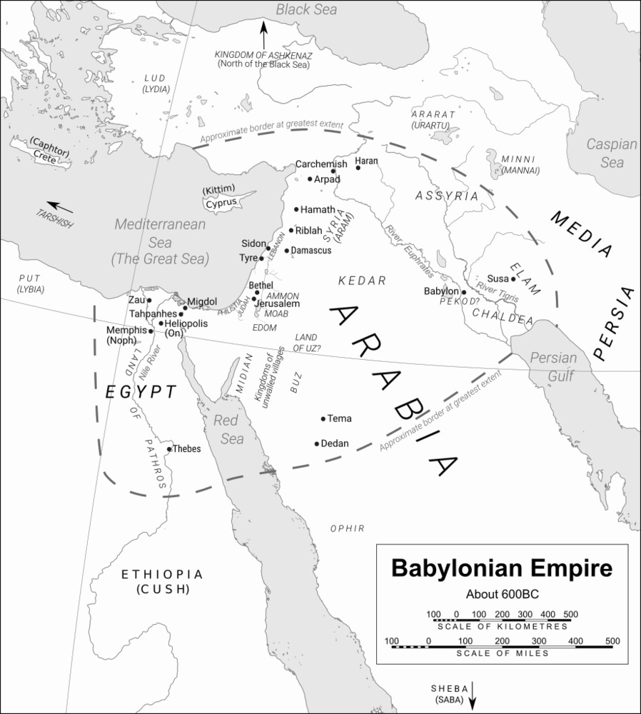 Jeremiah Area Map from biblical times. 