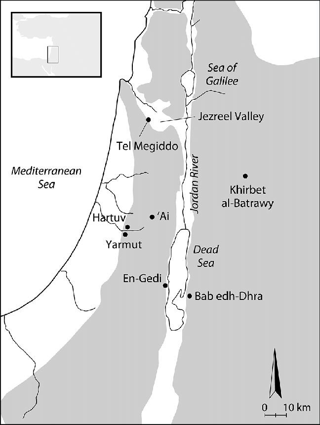 Jezreel Valley Map from biblical times. 