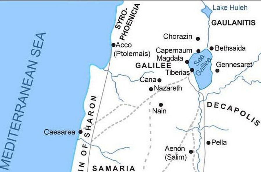 Map of Galilee Region from  Mark 2